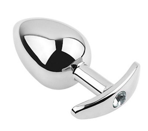 Phích inox cắm hậu môn đính đá size vừa 3.4cm butt plugs Anal Toy